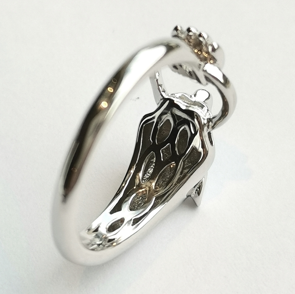 Panther sterling silver ring chrome diopside eyes size 8 - Picture 7 of 7